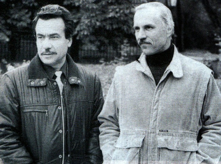 Un exemplu de colaborare fructuoasă - dramaturgul Dumitru Matcovschi (stânga) și regizorul Veniamin Apostol